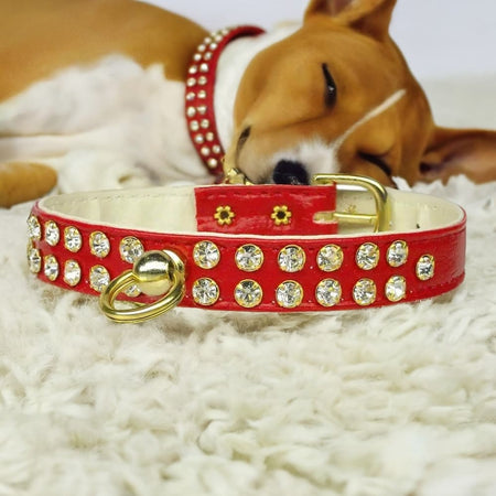 #31 Clear Crystal Jewelry Set Dog Collar - Dog Collars