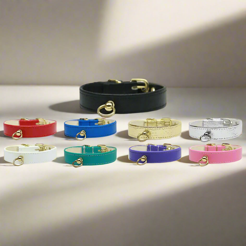 3/4’’ Wide Solid-Colored Dog Collars - Dog Collars - Patent