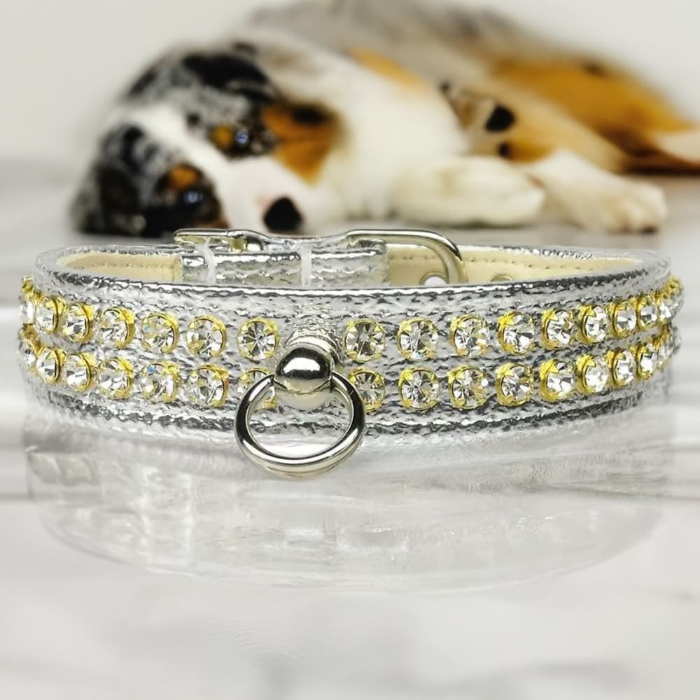 #72 Clear Crystal Jewelry Set Dog Collar - Dog Collars