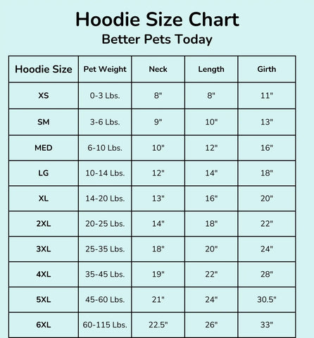 Hoodie Sizing Guide