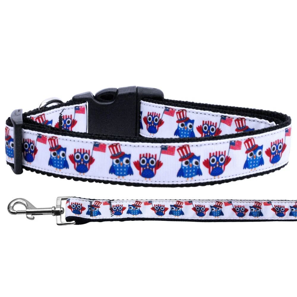 American Owls Nylon Dog Collars and Leashes - Dog Collars
