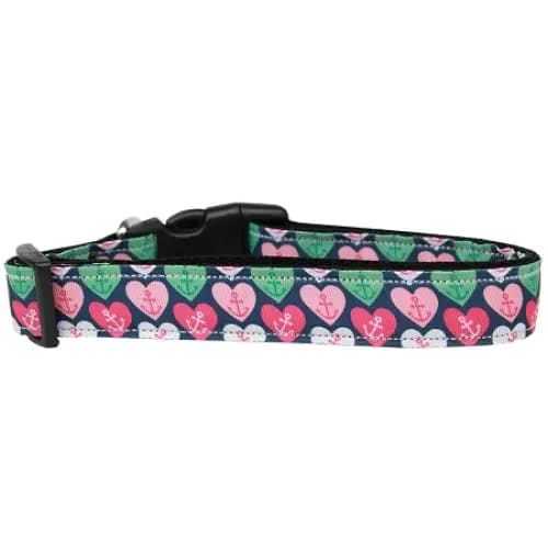 Anchor Candy Hearts Nylon Cat Collar - Cat Collars - Classic
