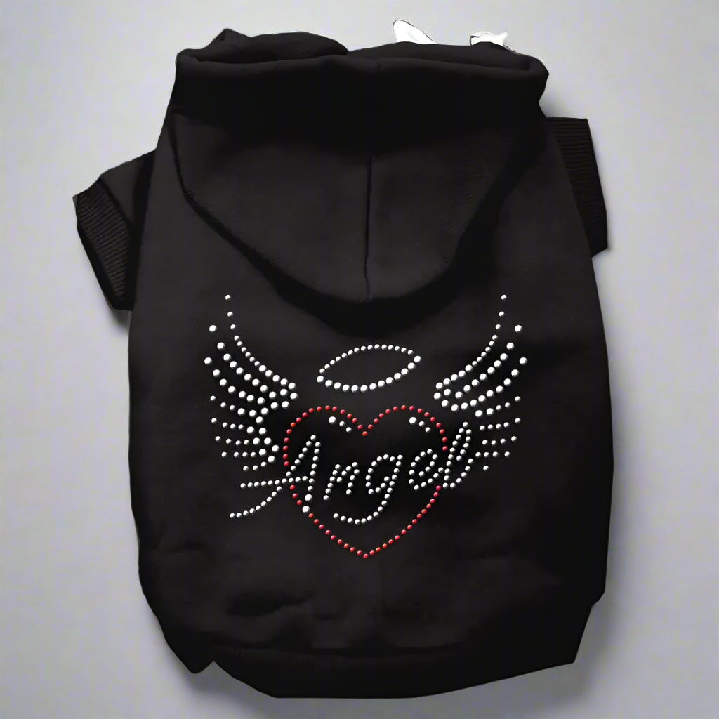 Angel Heart Rhinestone Pet Hoodie - Pet Hoodies