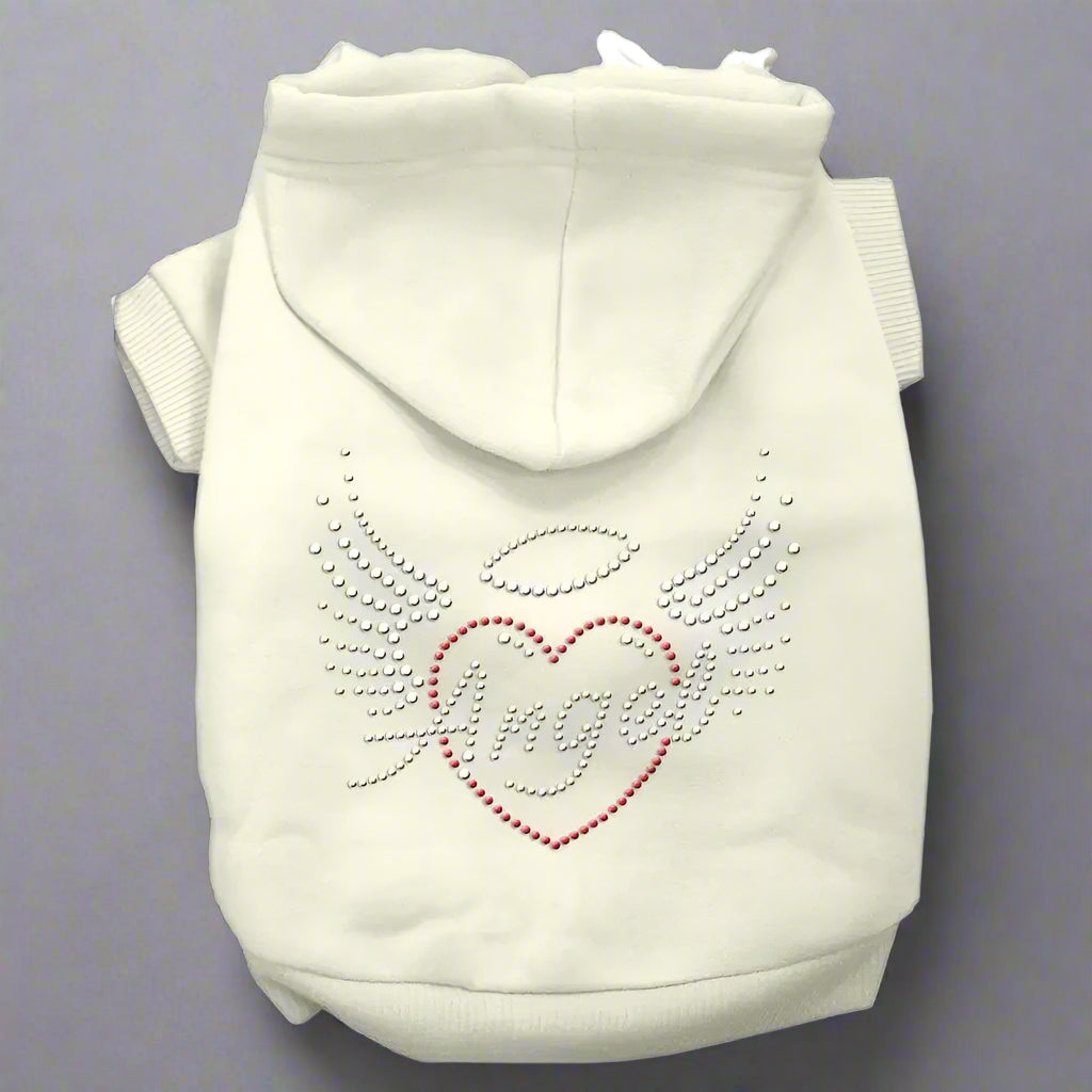 Angel Heart Rhinestone Pet Hoodie - Pet Hoodies