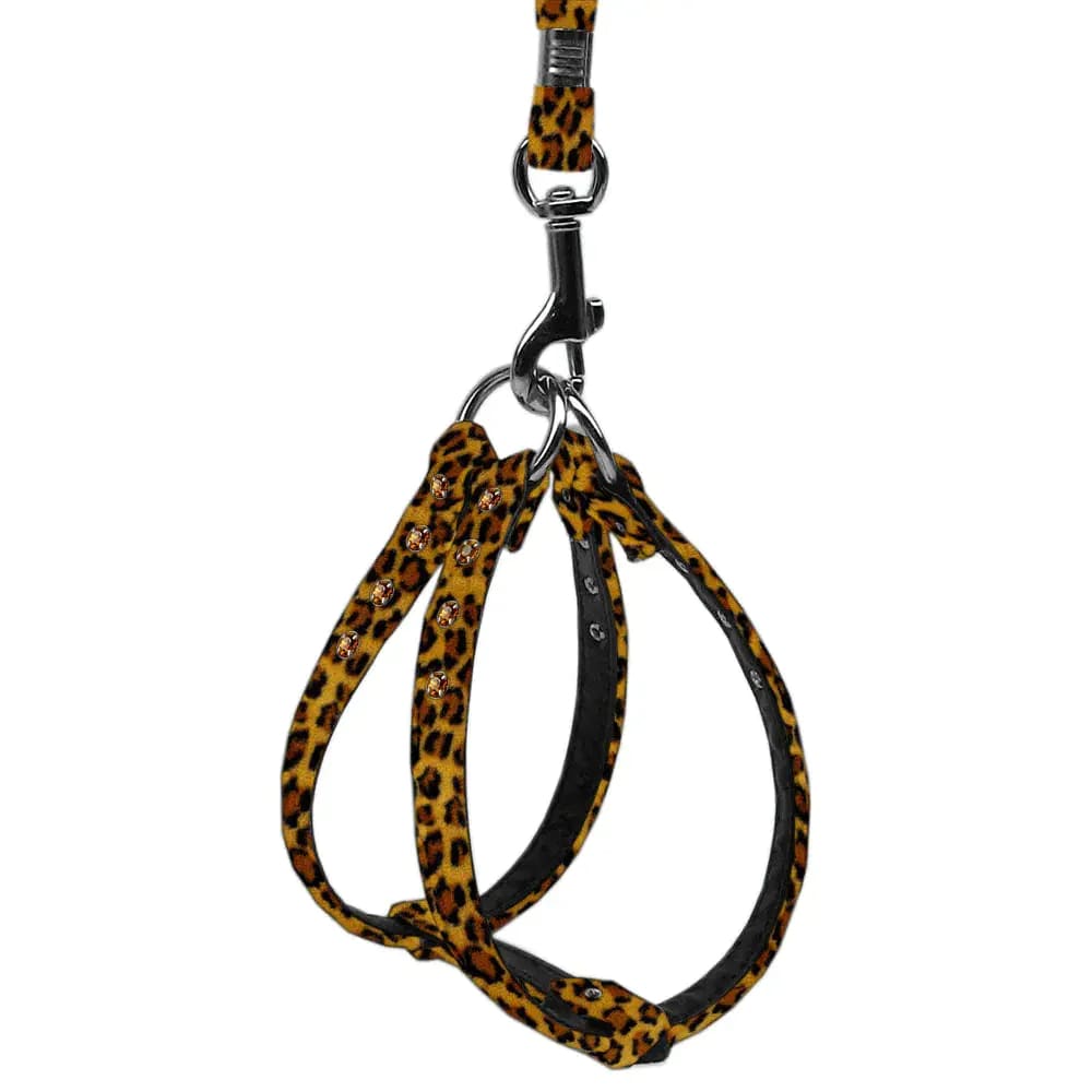 Animal Print Step-in Dog Harnesses & Optional Leashes - Dog
