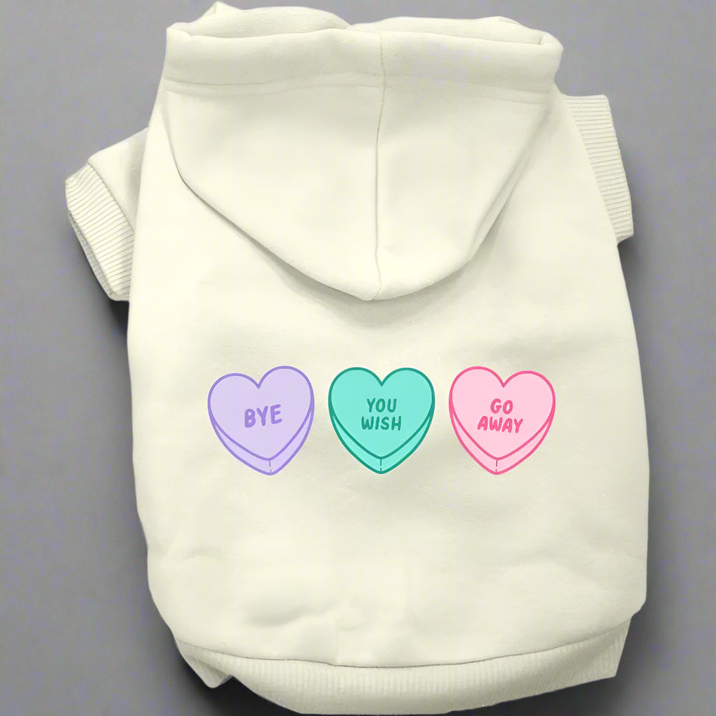 Anti-Valentine Hearts Screen Print Pet Hoodie