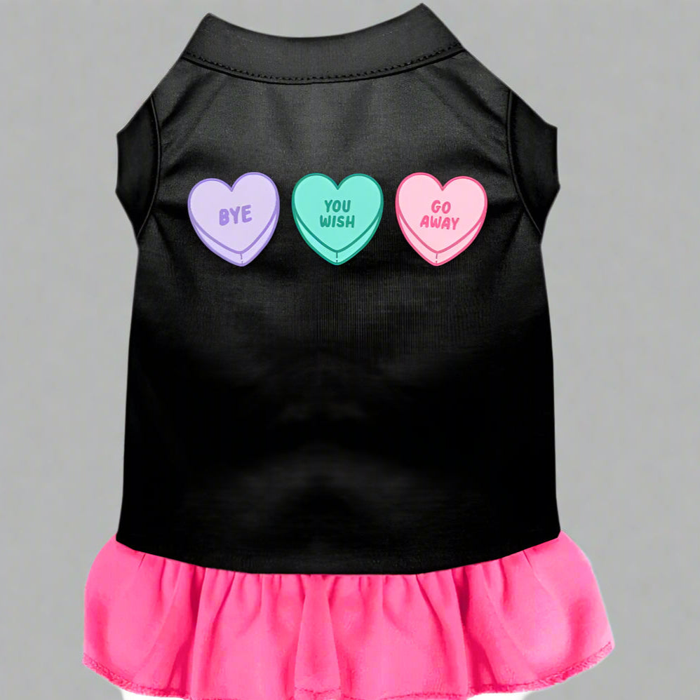Anti-Valentine’s Hearts Screen Print Pet Dress - Screen