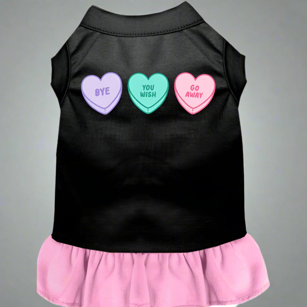 Anti-Valentine’s Hearts Screen Print Pet Dress - Screen