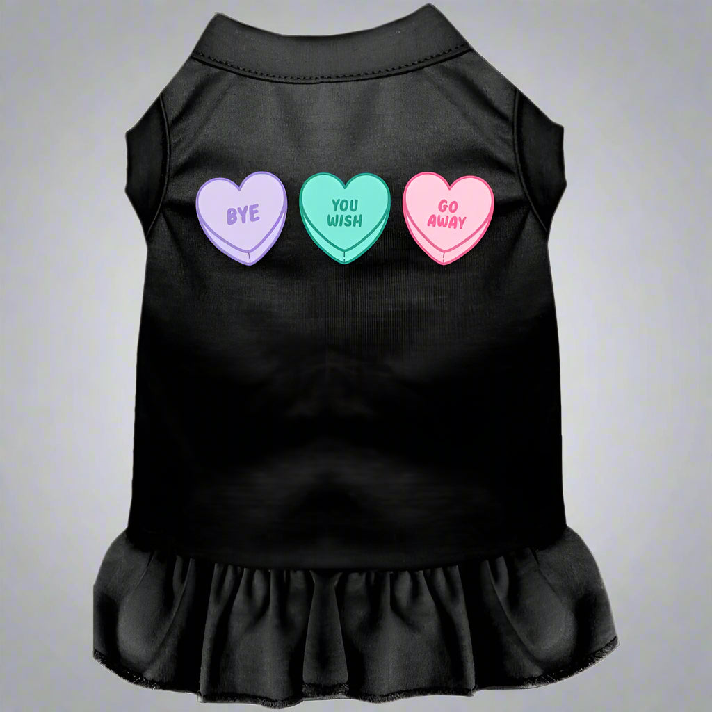 Anti-Valentine’s Hearts Screen Print Pet Dress - Screen