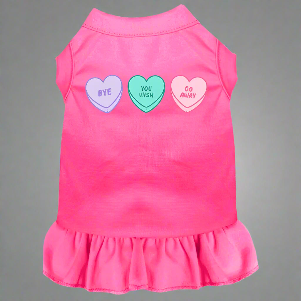 Anti-Valentine’s Hearts Screen Print Pet Dress - Screen