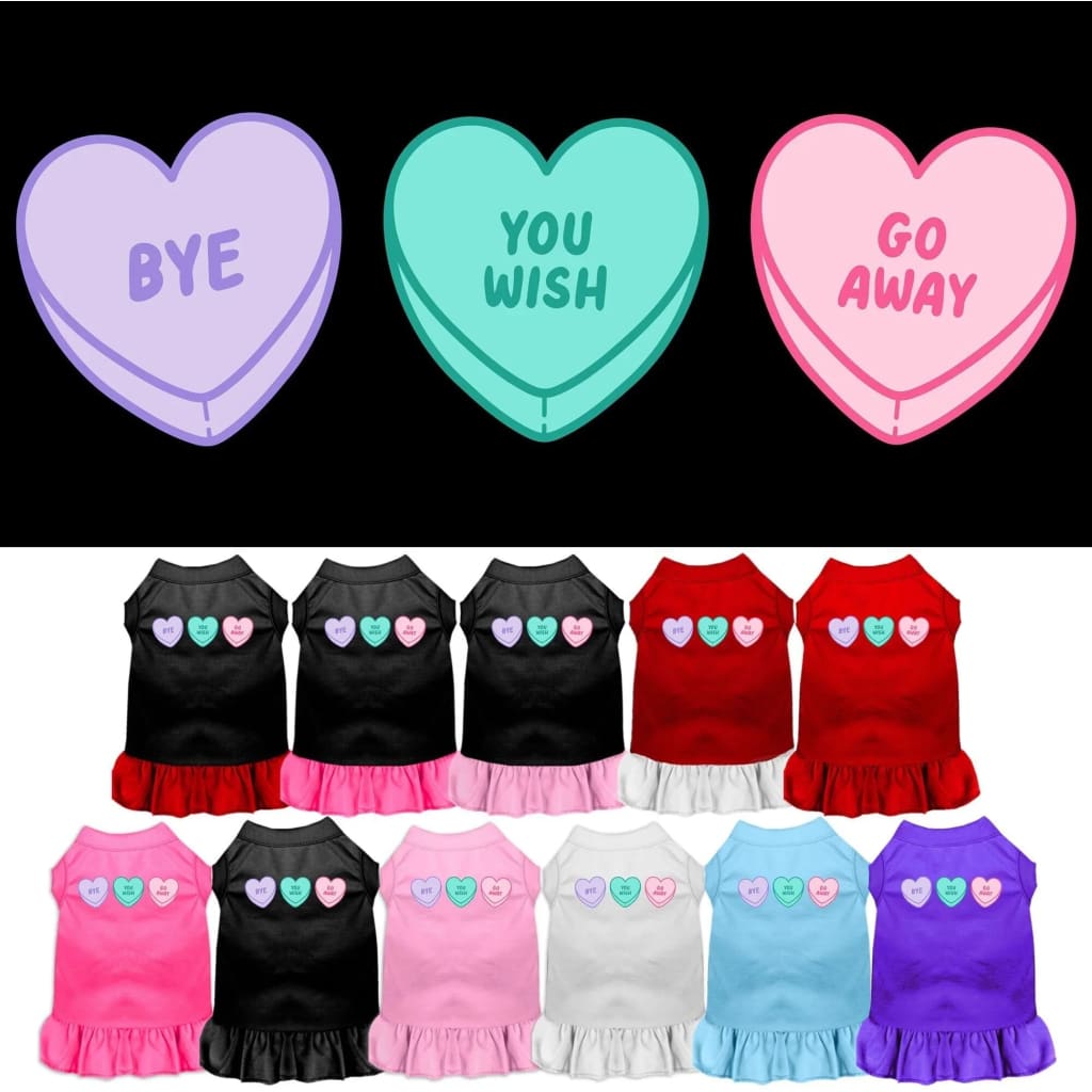 Anti-Valentine’s Hearts Screen Print Pet Dress - Screen