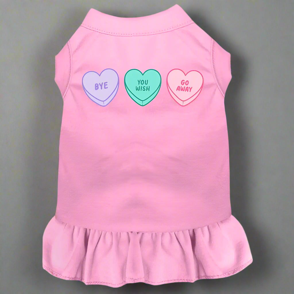 Anti-Valentine’s Hearts Screen Print Pet Dress - Screen