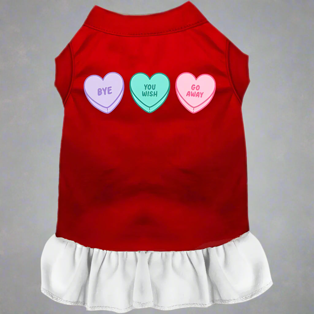 Anti-Valentine’s Hearts Screen Print Pet Dress - Screen