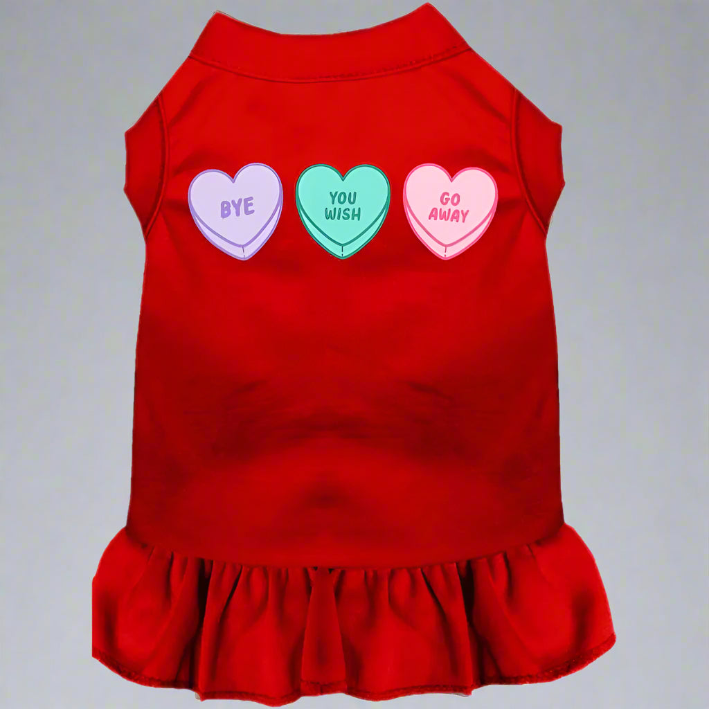 Anti-Valentine’s Hearts Screen Print Pet Dress - Screen