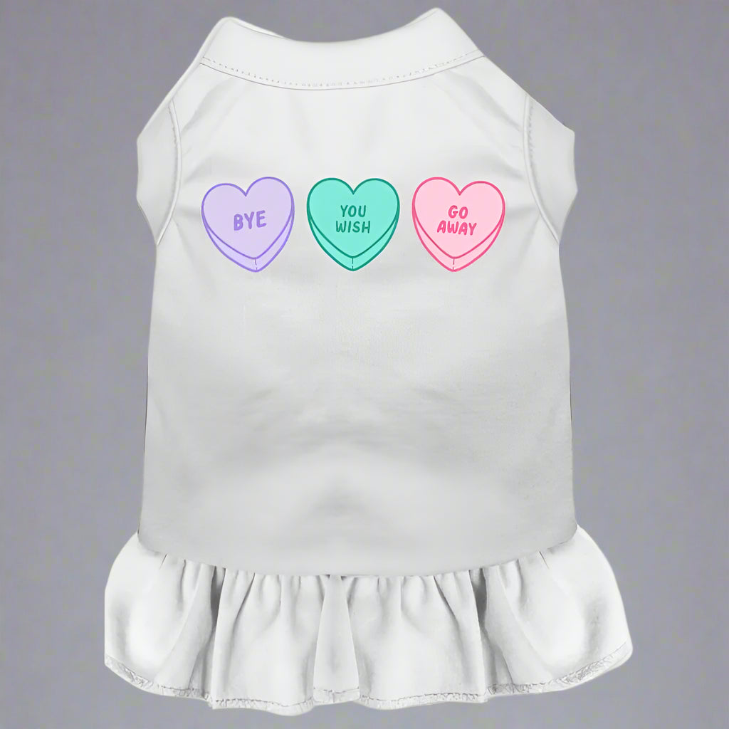 Anti-Valentine’s Hearts Screen Print Pet Dress - Screen