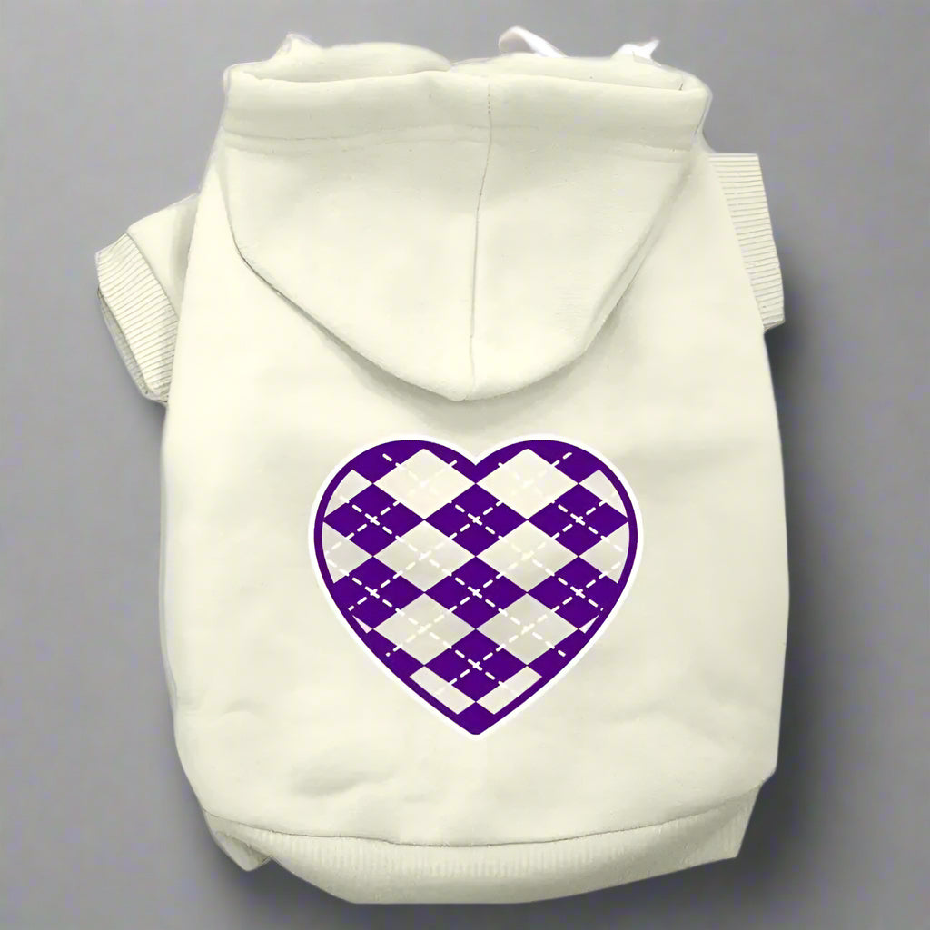 Argyle Purple Heart Pet Hoodies - Pet Hoodies