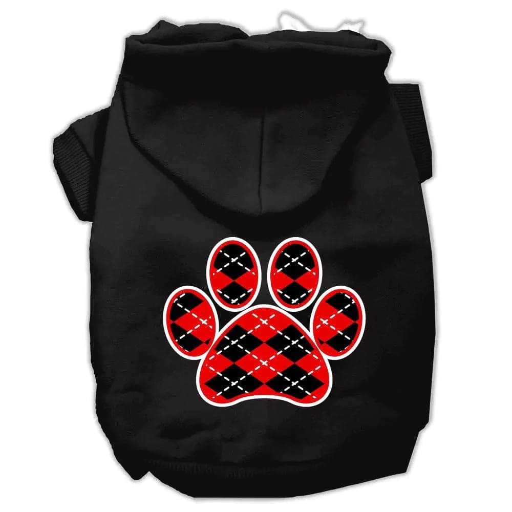 Argyle Red Paw Pet Hoodies - Pet Hoodies