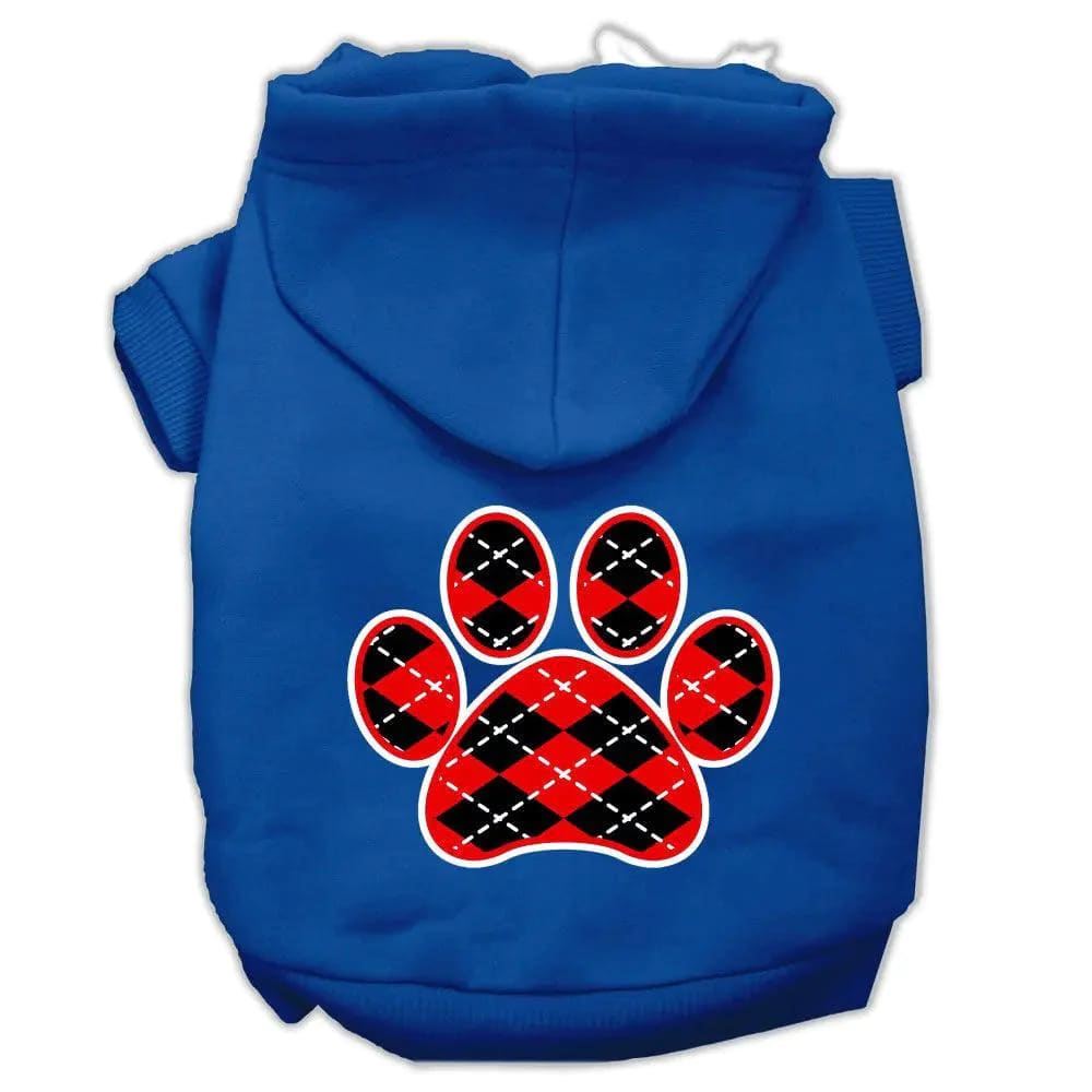 Argyle Red Paw Pet Hoodies - Pet Hoodies