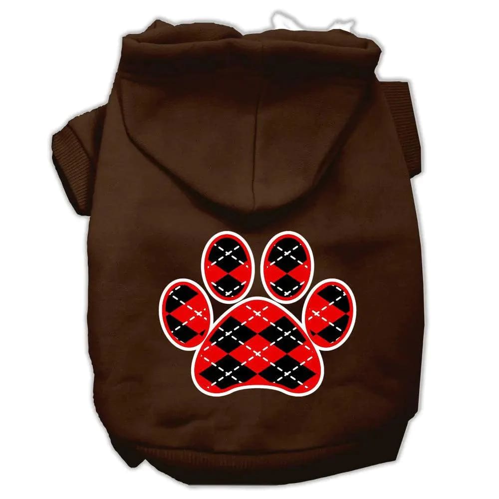 Argyle Red Paw Pet Hoodies - Pet Hoodies