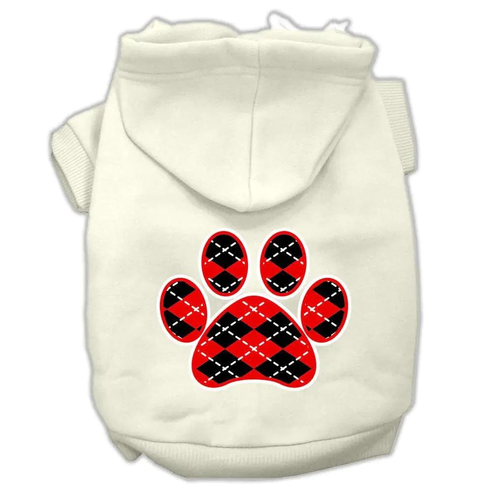 Argyle Red Paw Pet Hoodies - Pet Hoodies