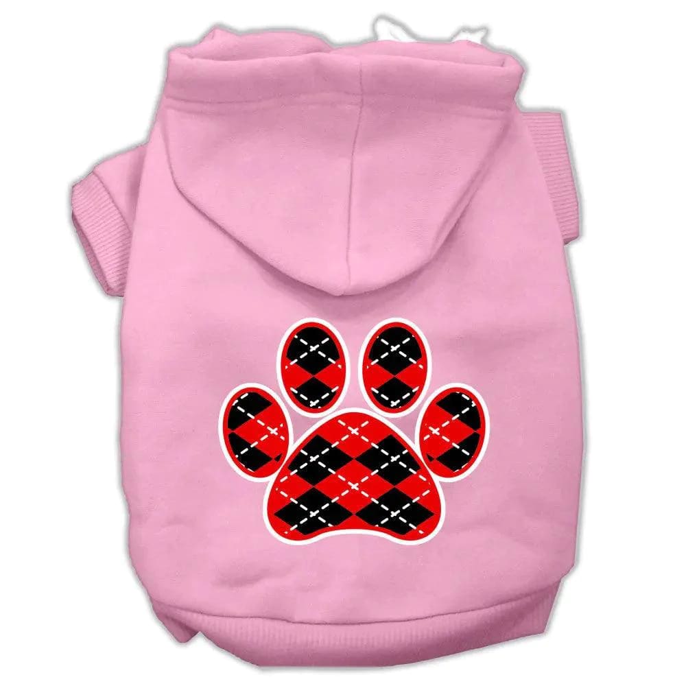 Argyle Red Paw Pet Hoodies - Pet Hoodies