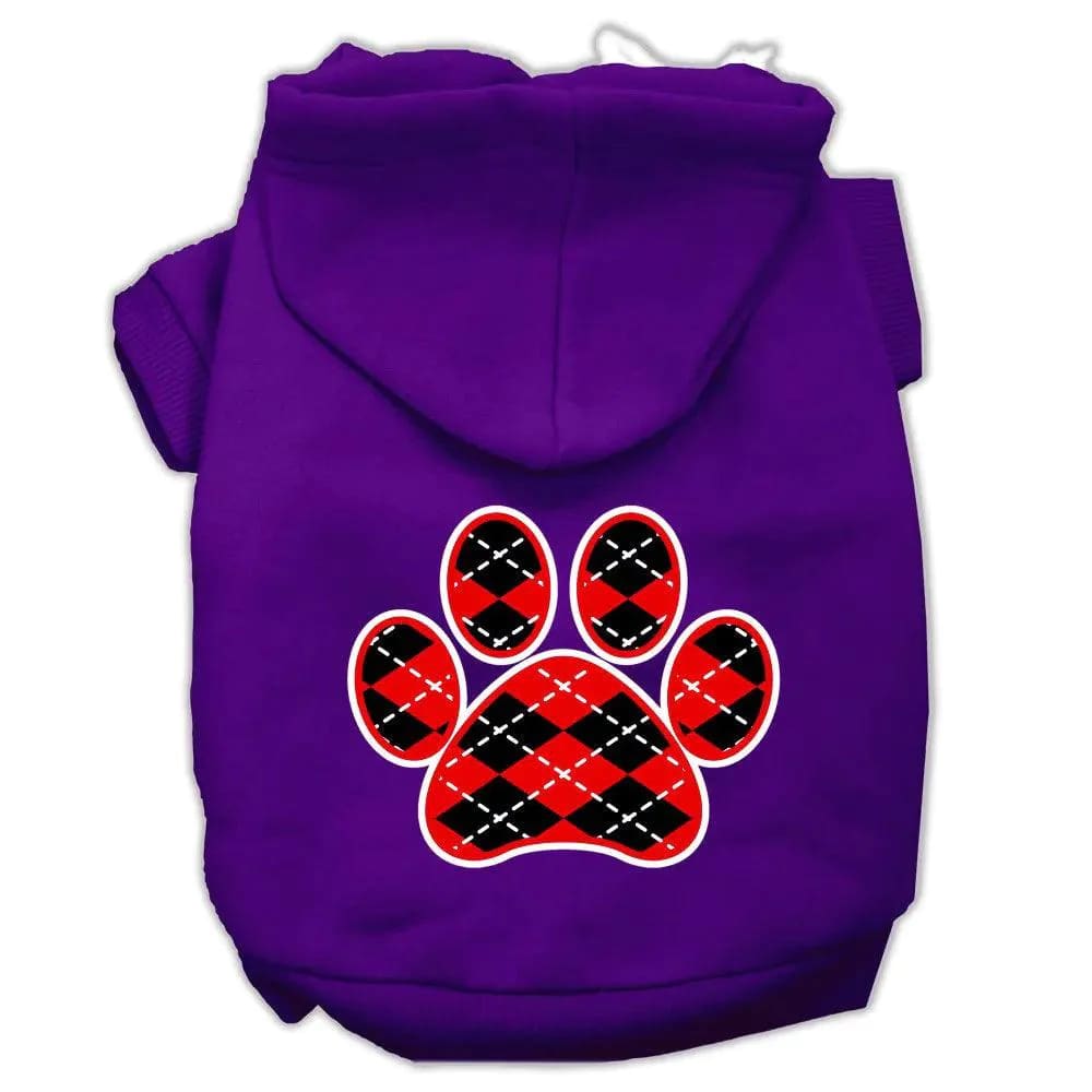 Argyle Red Paw Pet Hoodies - Pet Hoodies