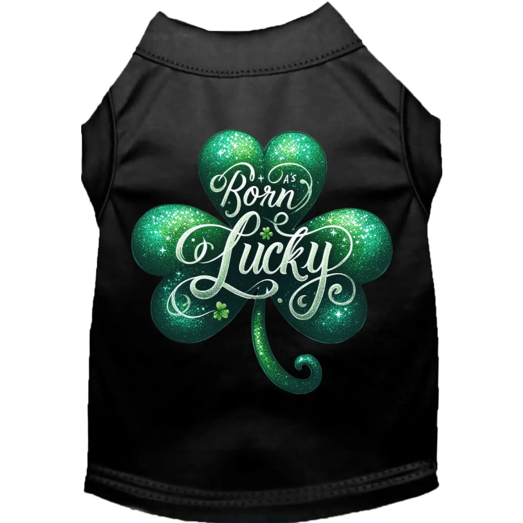 A’s Born Lucky Screen Print Pet Shirt - Screen Print Shirts