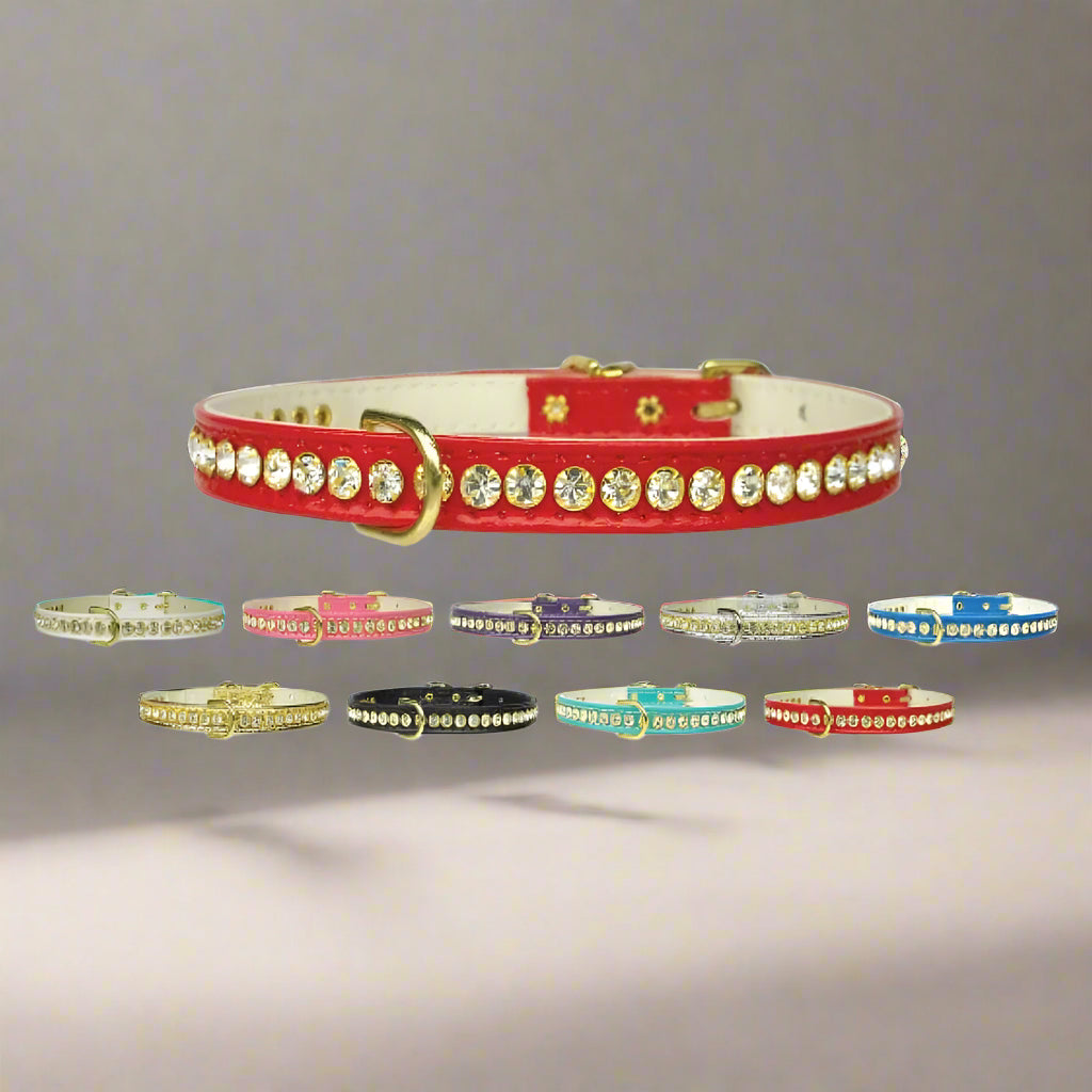 Beverly Clear Crystal Jewelry Set Dog Collar - Dog Collars