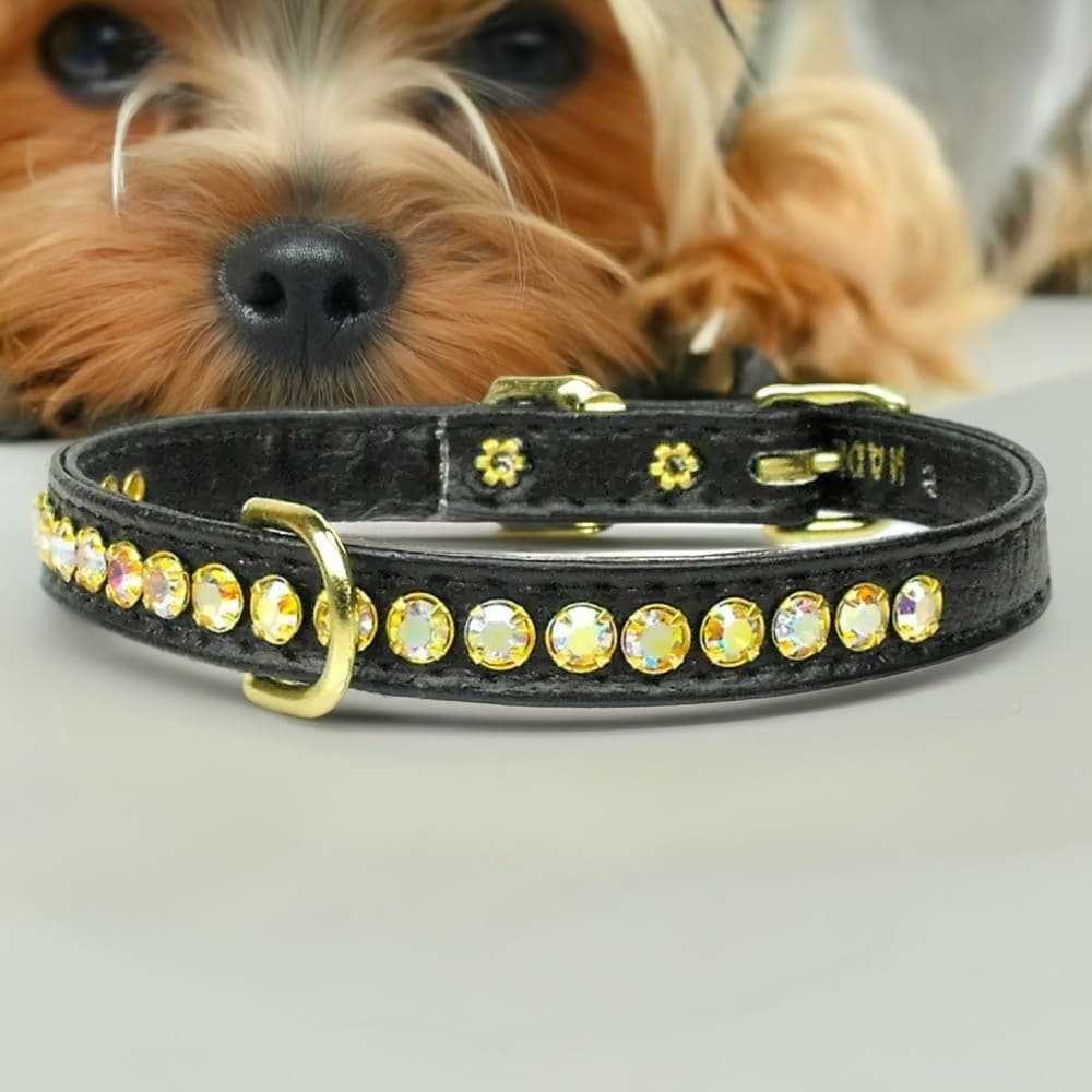 Beverly Dog Collar with Aurora Borealis Stones - Dog