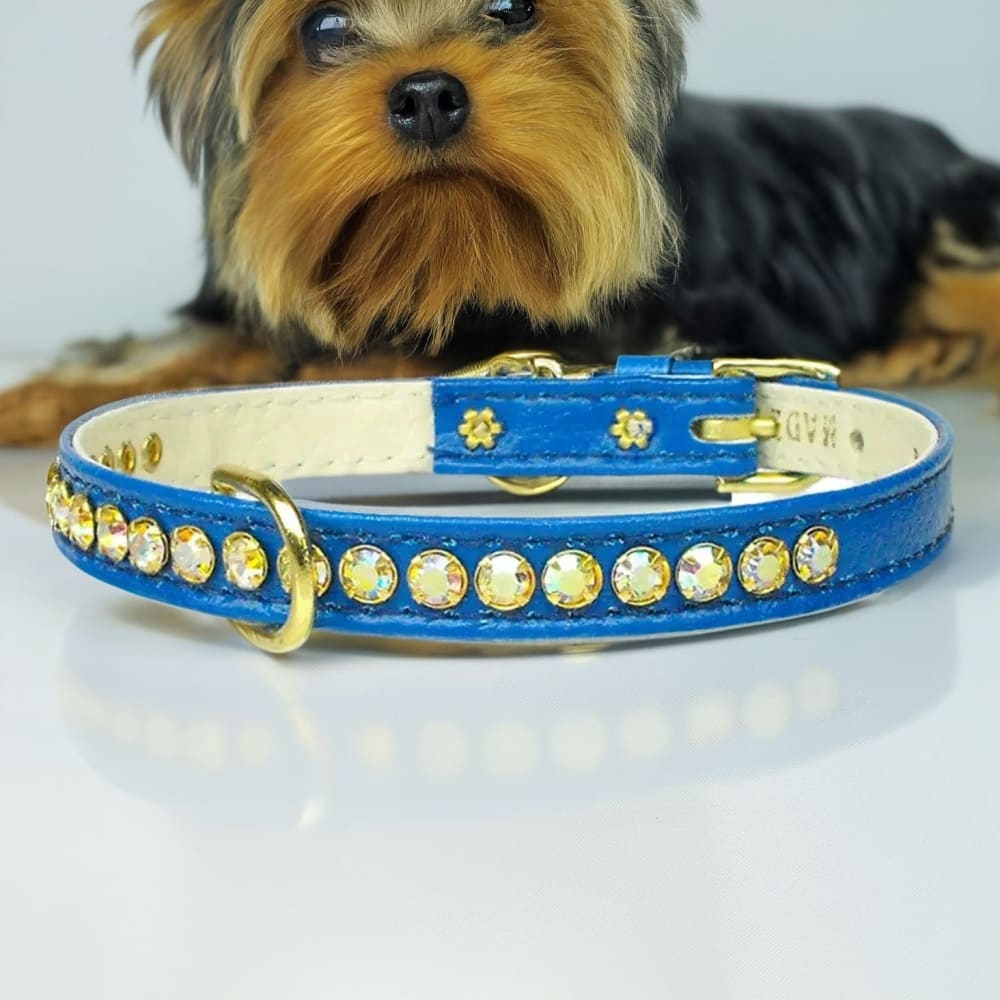 Beverly Dog Collar with Aurora Borealis Stones - Dog