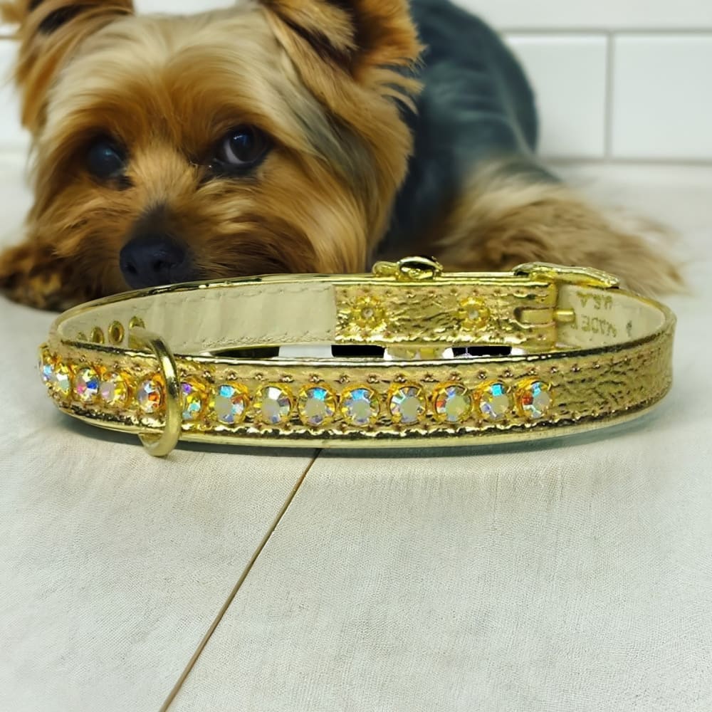 Beverly Dog Collar with Aurora Borealis Stones - Dog