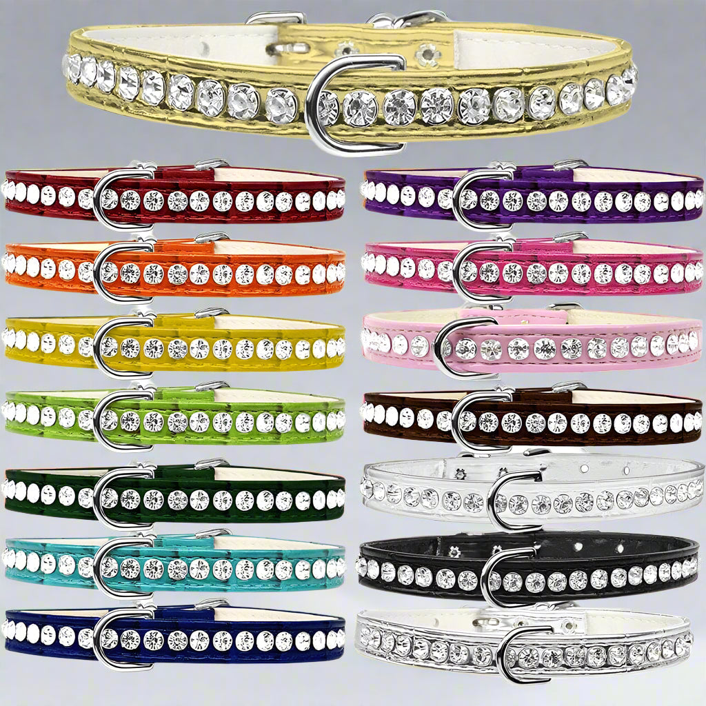 Beverly Style Rhinestone Designer Croc Dog Collar - Dog
