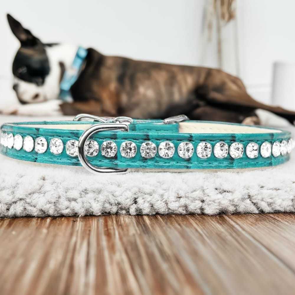 Beverly Style Rhinestone Designer Croc Dog Collar - Dog