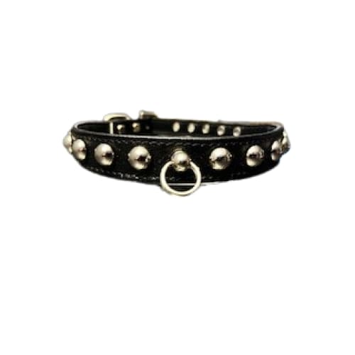 Black with Silver Spheres Dog Collar Size 14