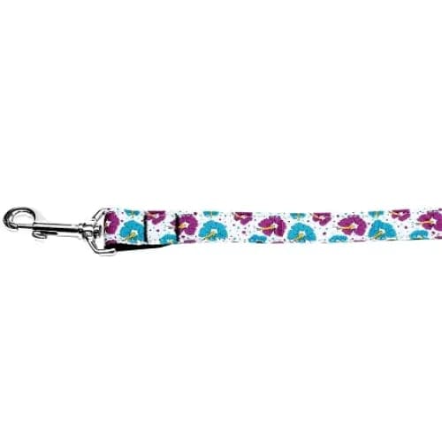 Blue And Purple Hibiscus Flower Nylon Dog Collars & Leashes