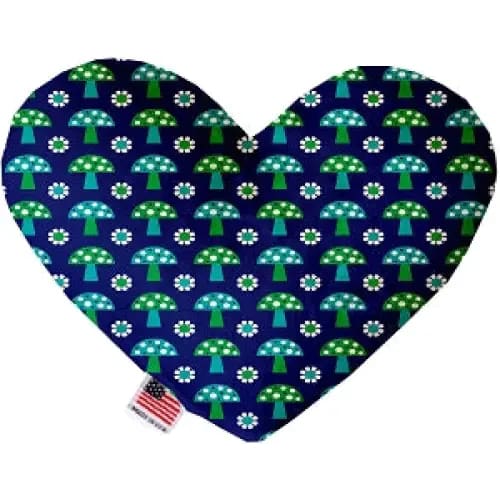 Blue Mushrooms Heart Dog Toy - Heart Dog Toys