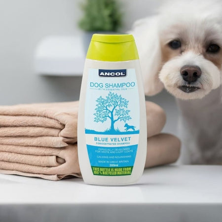 Dog Shampoo for White Coats - Ancol Blue Velvet Puppy