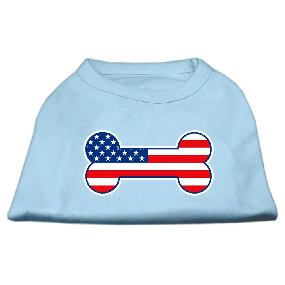 Bone Shaped American Flag Dog Shirt - Pet Shirt
