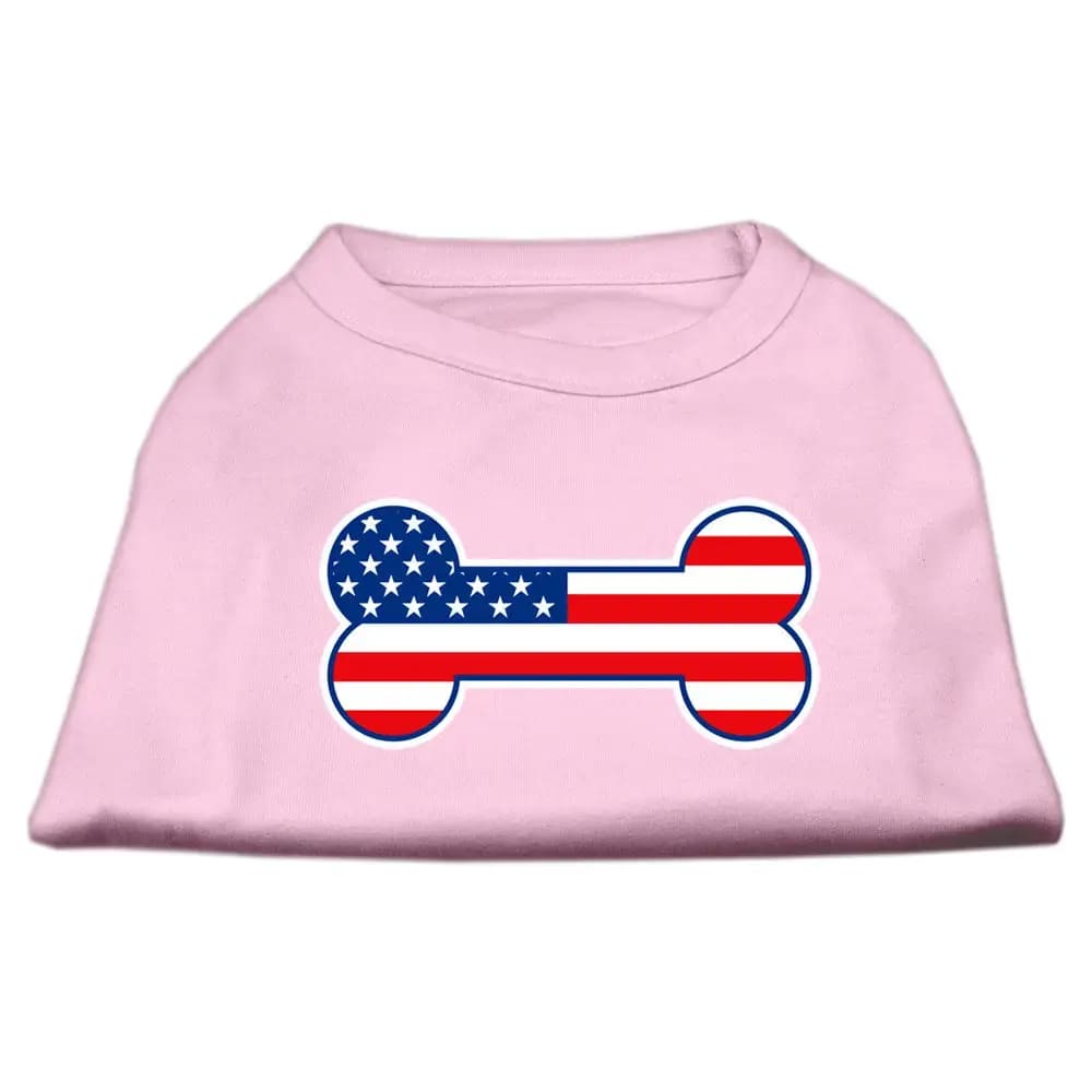 Bone Shaped American Flag Dog Shirt - Pet Shirt