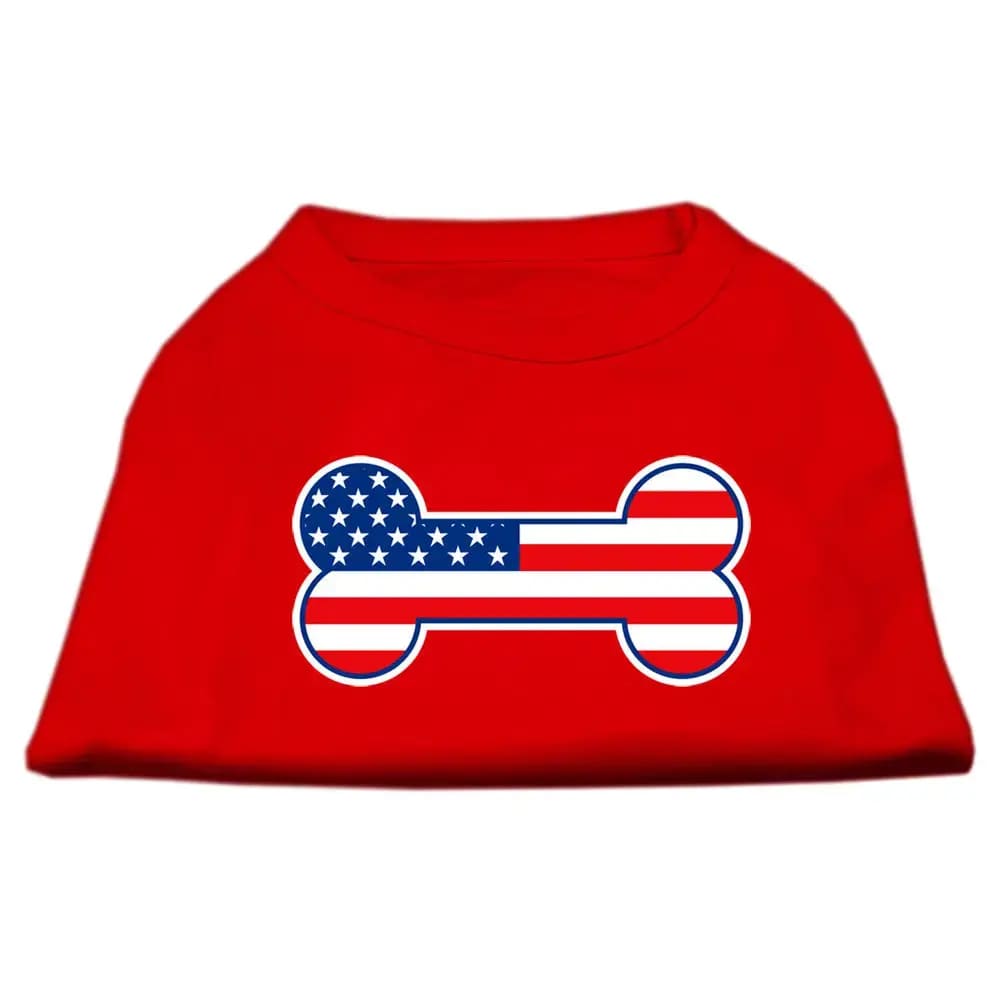 Bone Shaped American Flag Dog Shirt - Pet Shirt