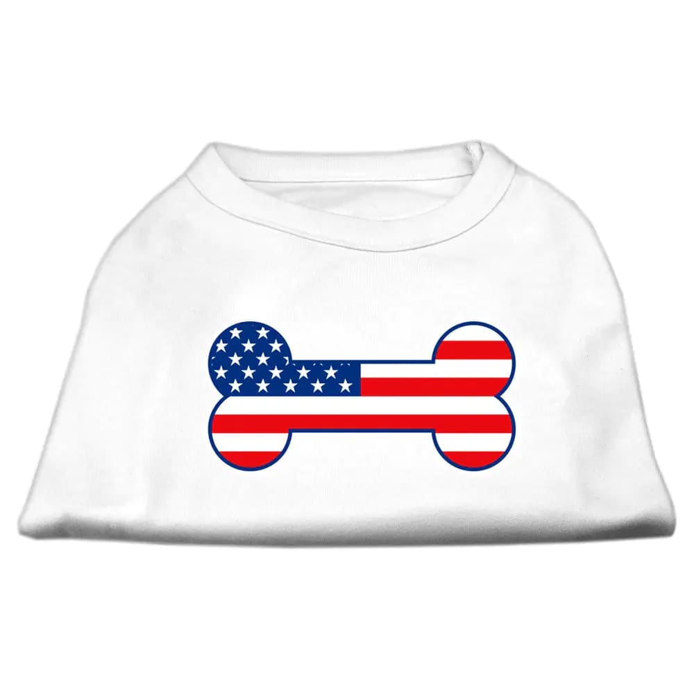 Bone Shaped American Flag Dog Shirt - Pet Shirt
