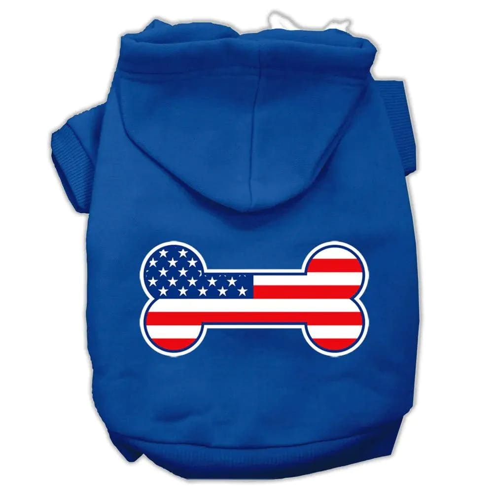 Bone Shaped American Flag Pet Hoodies - Pet Hoodies