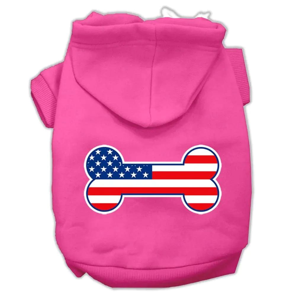 Bone Shaped American Flag Pet Hoodies - Pet Hoodies