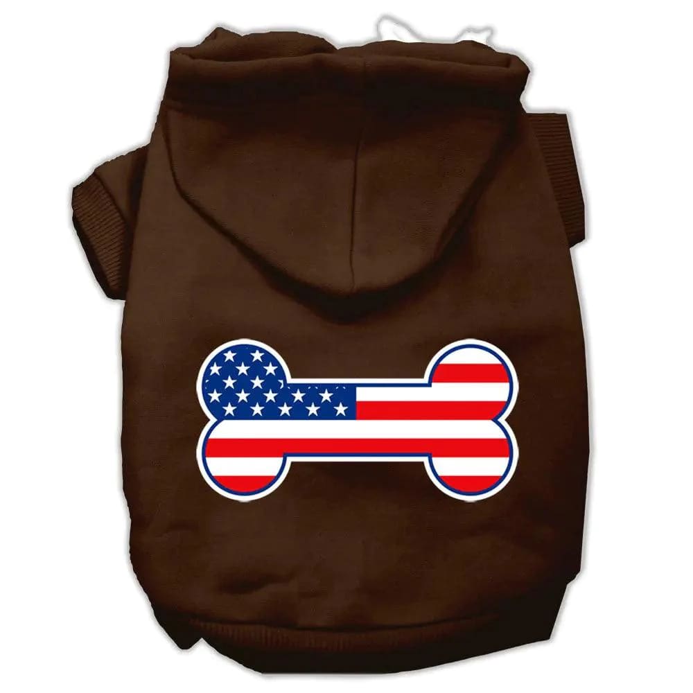 Bone Shaped American Flag Pet Hoodies - Pet Hoodies