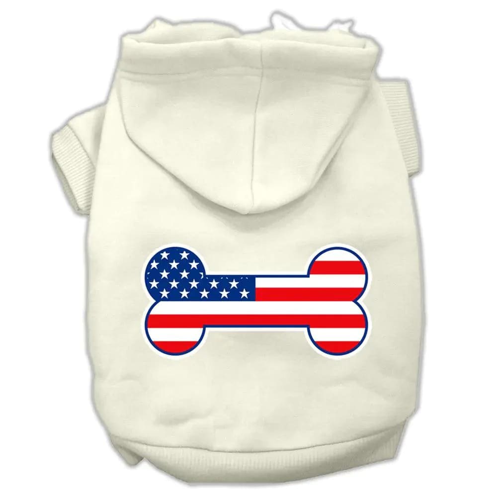 Bone Shaped American Flag Pet Hoodies - Pet Hoodies