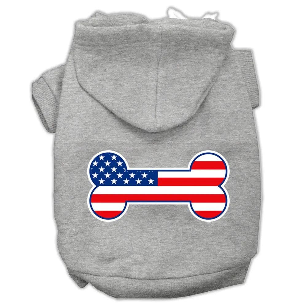 Bone Shaped American Flag Pet Hoodies - Pet Hoodies