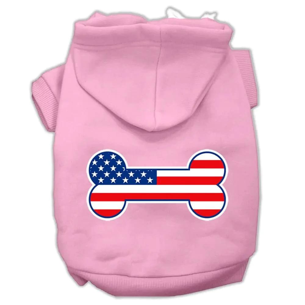 Bone Shaped American Flag Pet Hoodies - Pet Hoodies