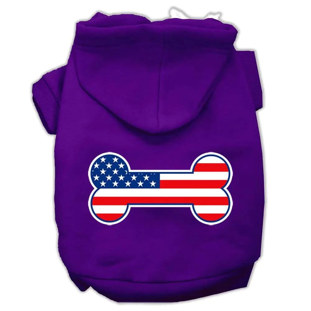Bone Shaped American Flag Pet Hoodies - Pet Hoodies