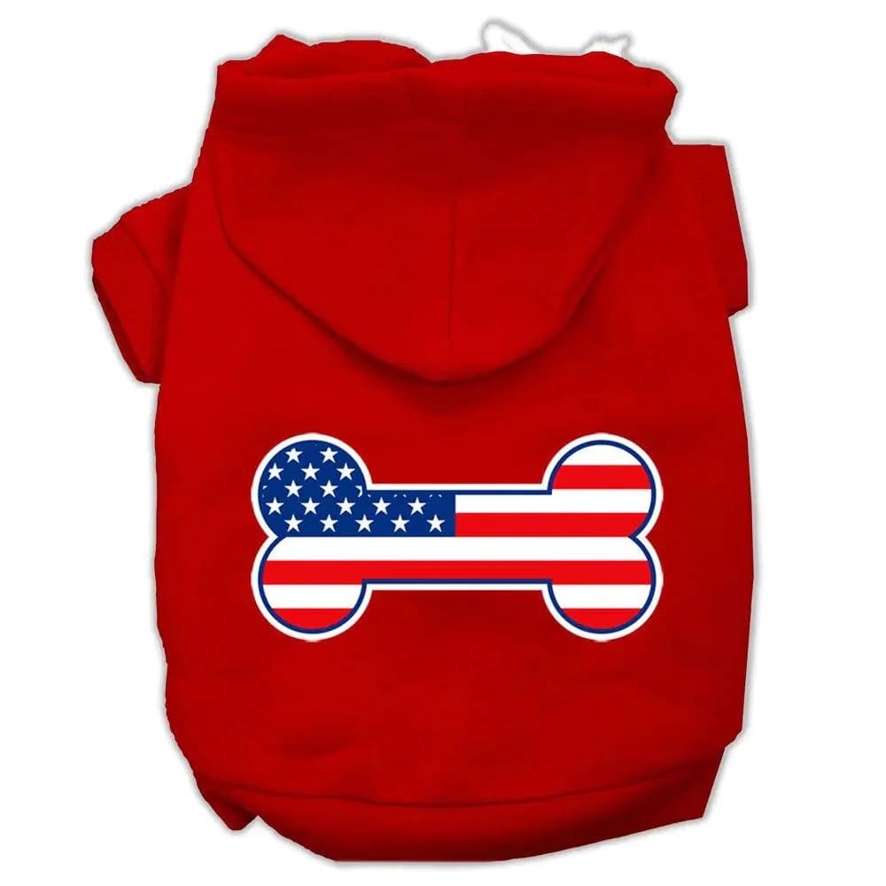 Bone Shaped American Flag Pet Hoodies - Pet Hoodies