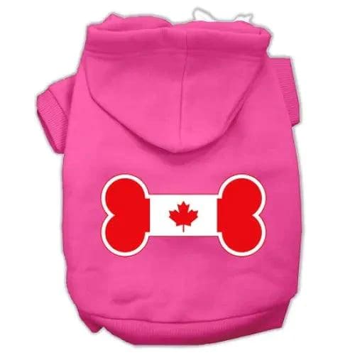 Bone Shaped Canadian Flag Pet Hoodies - Pet Hoodies